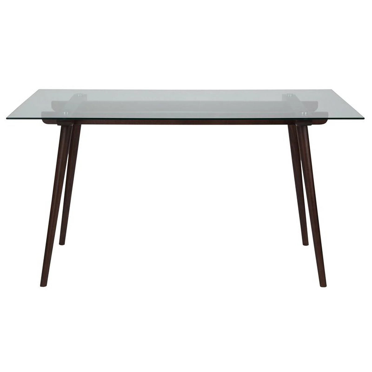 Rectangular Wood and Glass Top Table in Espresso F27481