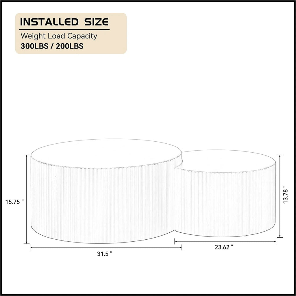 Black Round Wooden Nesting Coffee Table Set of 2 X271464