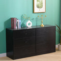 Black 6 Drawer Wood Dresser M336