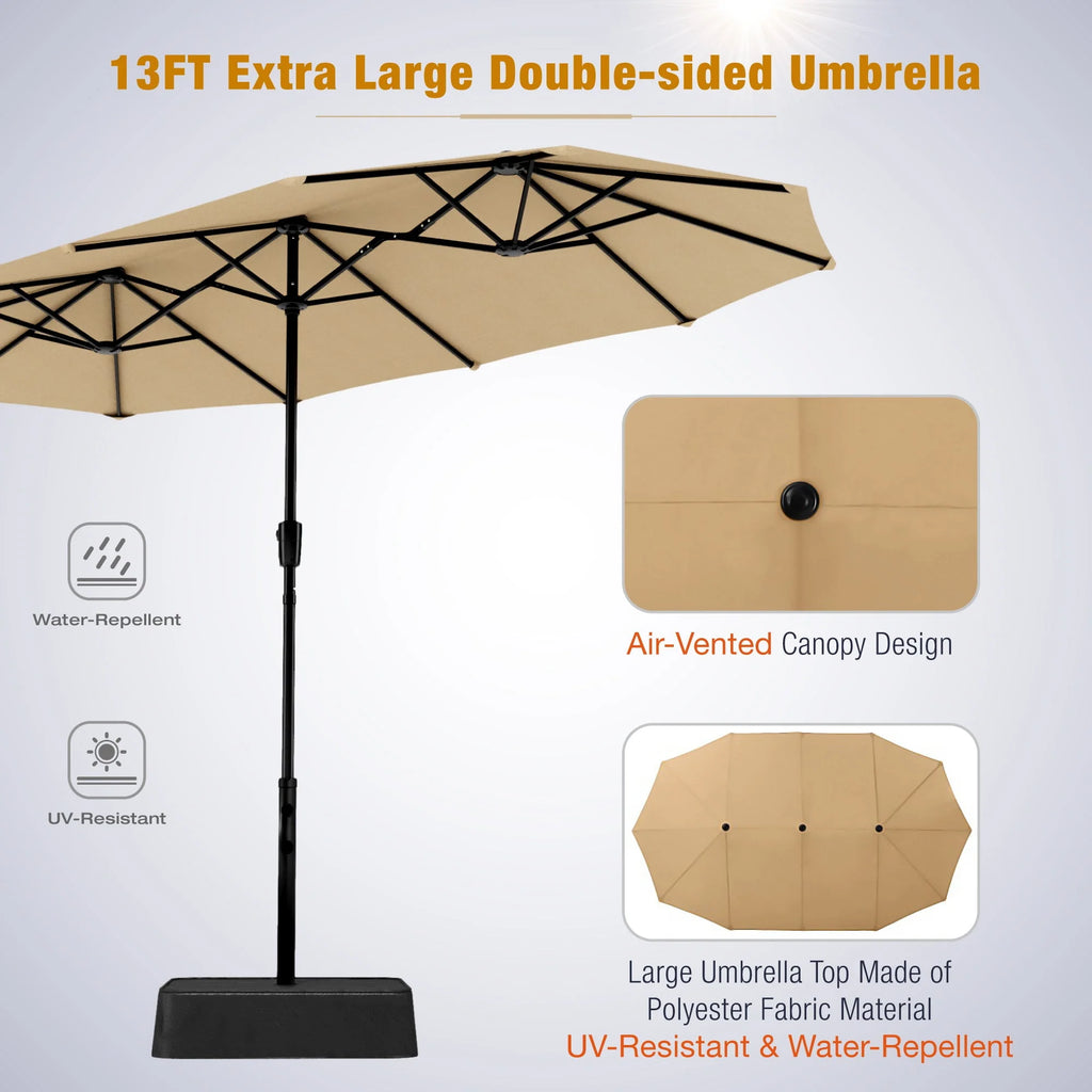 8-Piece Outdoor Patio Set with 13 ft Navy Umbrella I6767