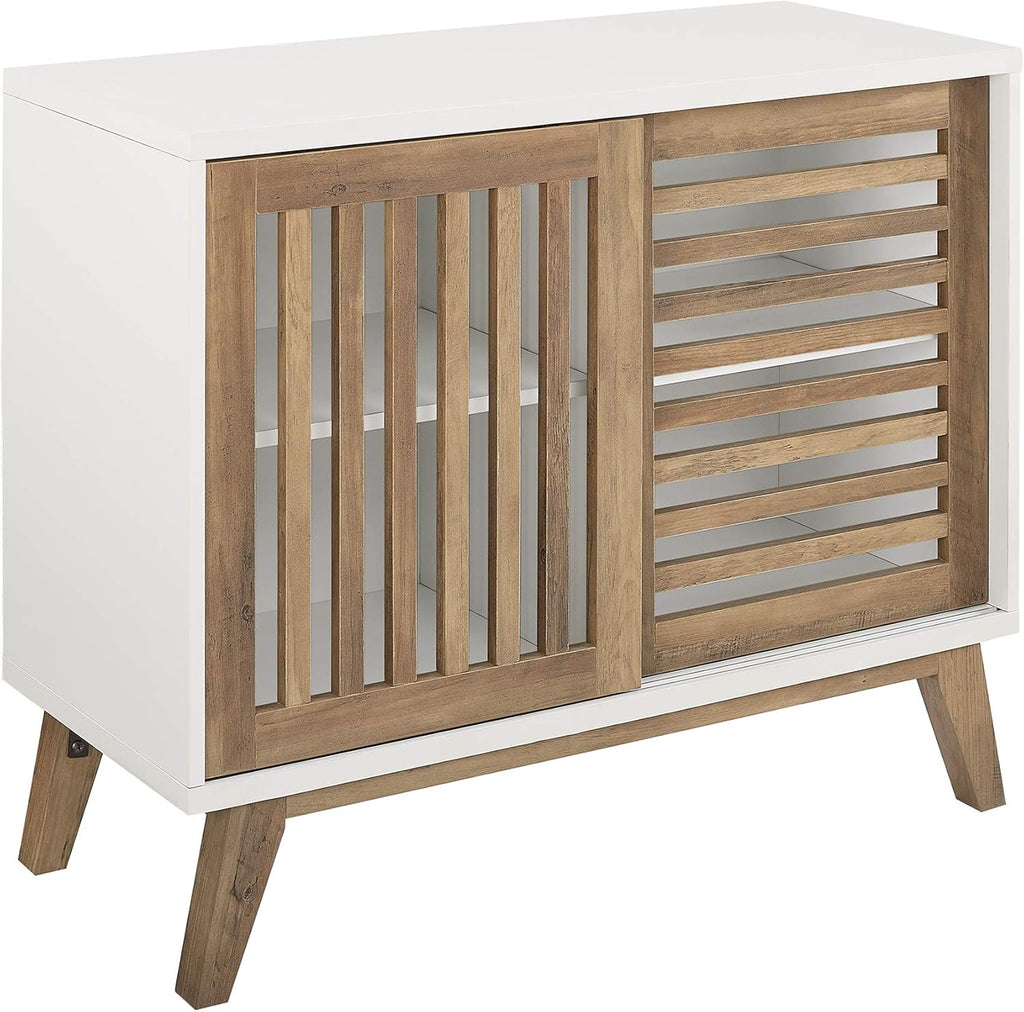 36 Inch White and Rustic Oak Cabinet L59875