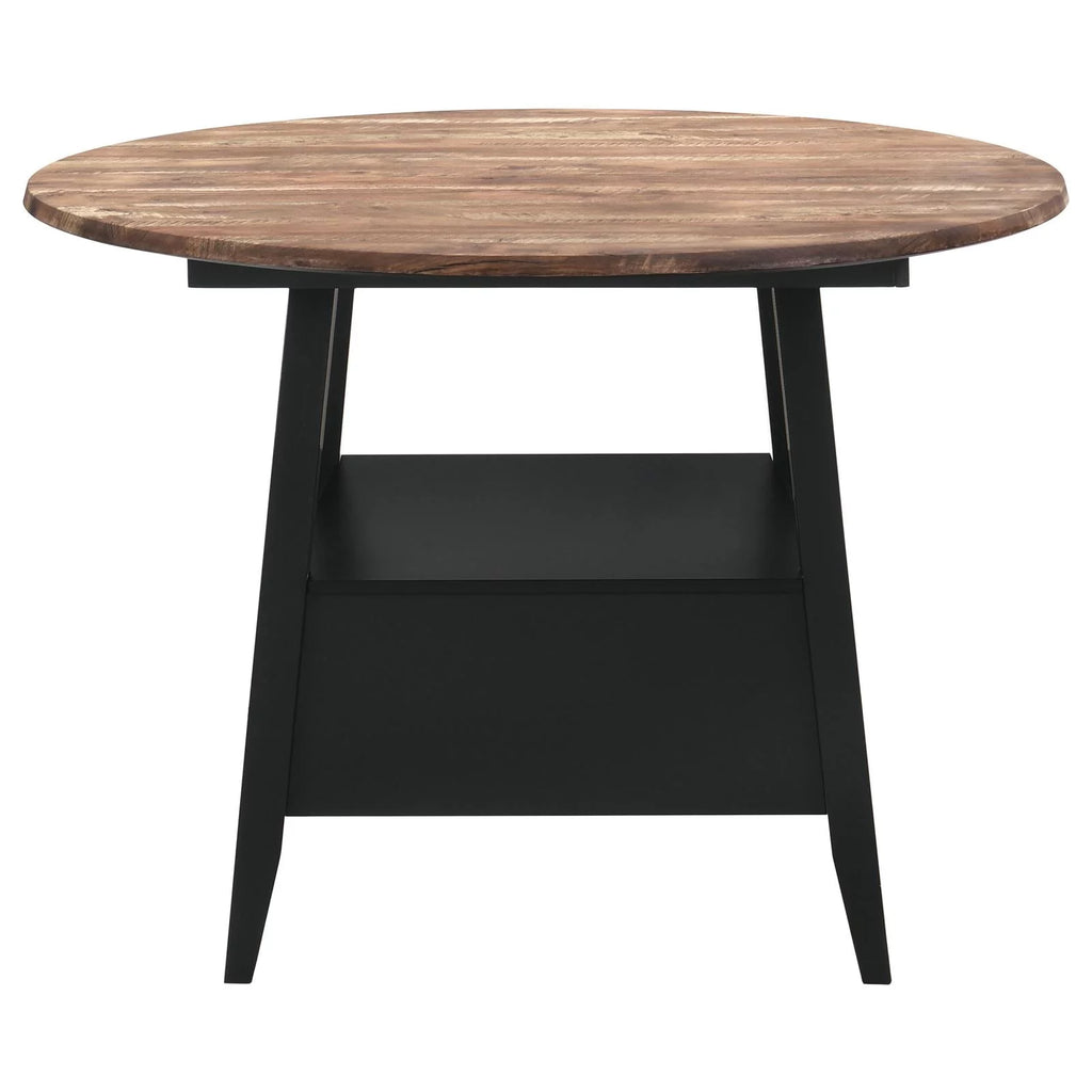 Round Counter Height Table Yukon Oak and Black N9664