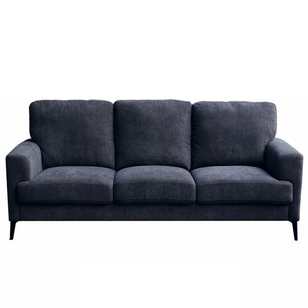 Black Chenille Sofa Loveseat Chair Living Room Set F717