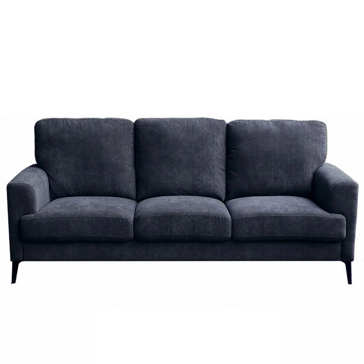 Black Chenille Sofa Loveseat Chair Living Room Set F717