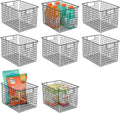 Metal Wire Storage Bin Baskets with Handles 8 Pack Black P607