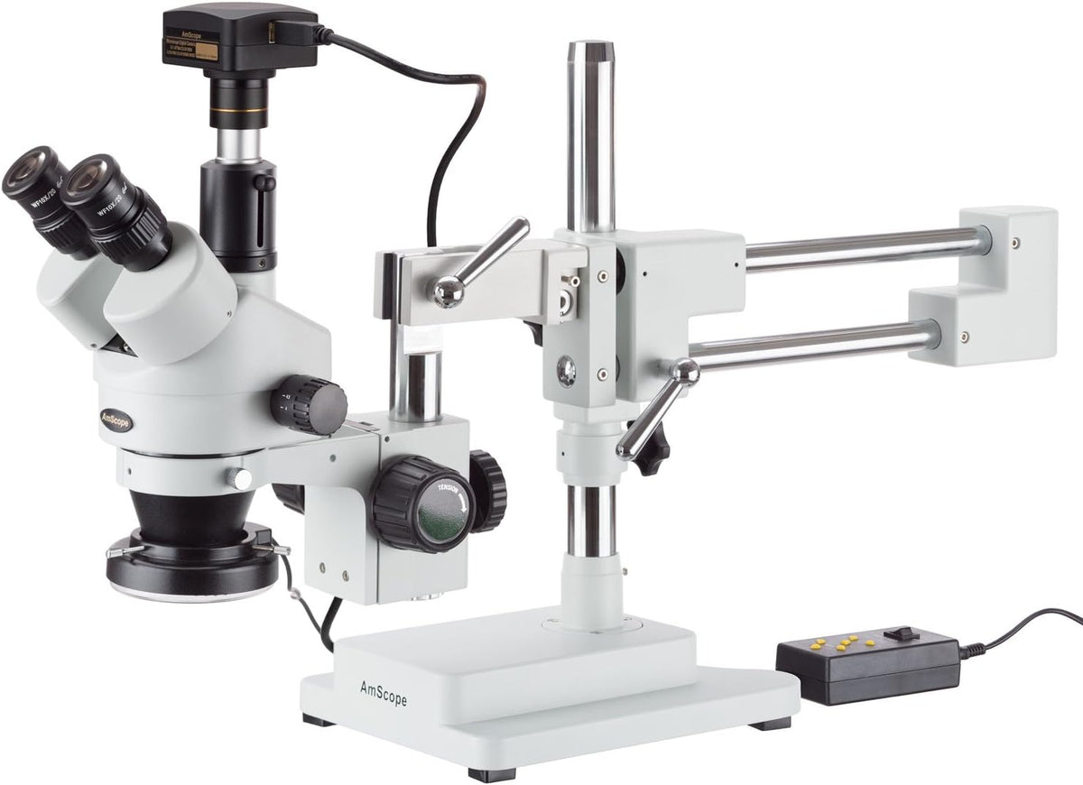 3.5X-90X Trinocular Stereo Microscope with 144-LED Ring Light and 18MP Camera K5127