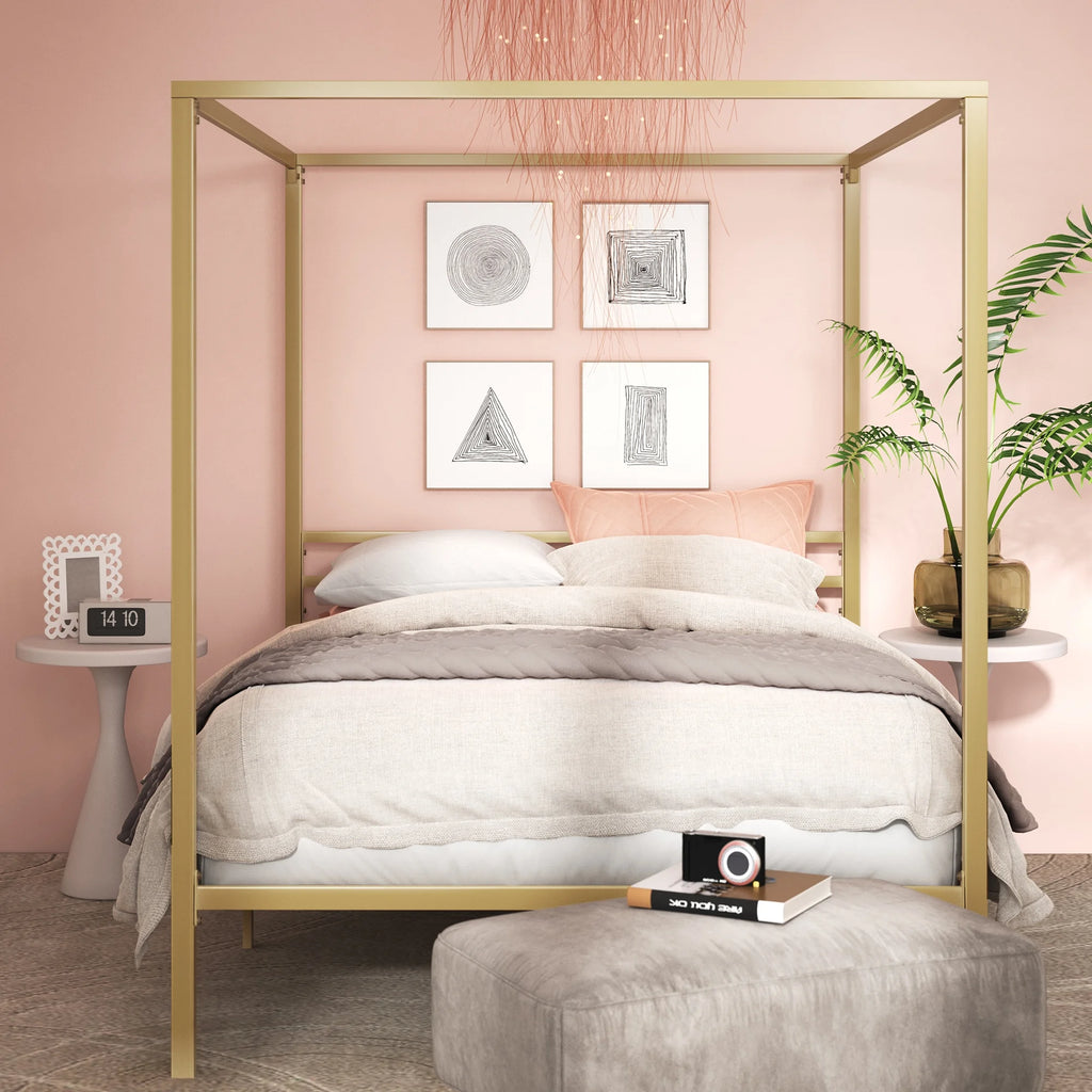Queen Metal Canopy Platform Bed Frame B85698
