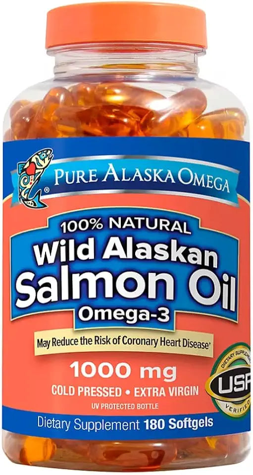 Omega-3 Wild Alaskan Salmon Oil 1000mg Softgels 180-Count I8502