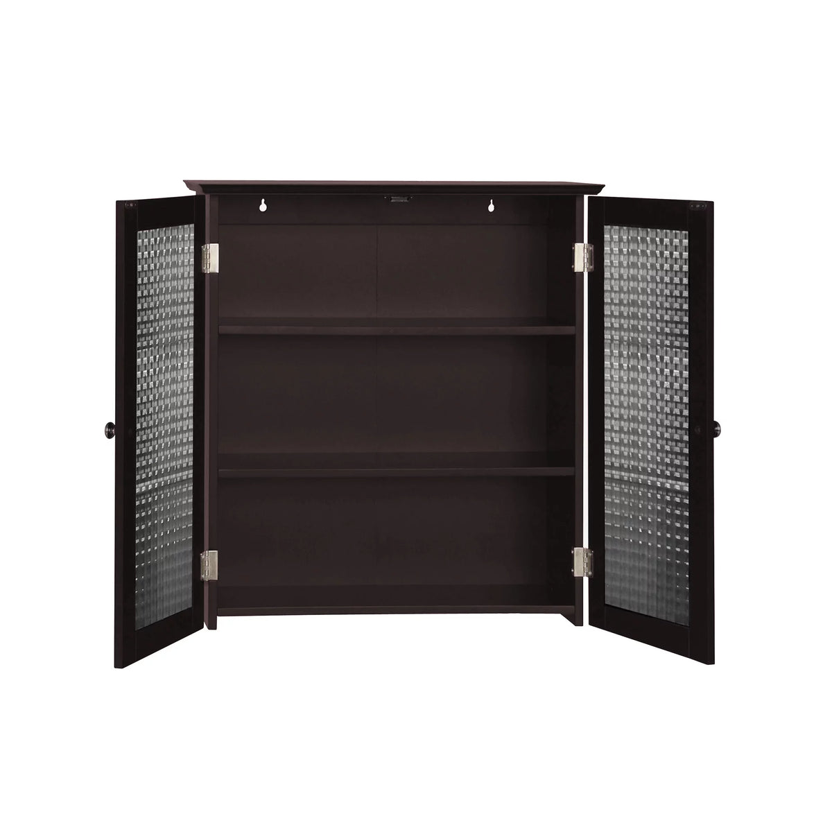 Wooden Wall Cabinet with 2 Glass Doors U6873