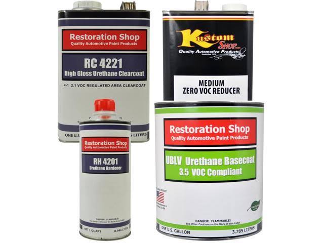 Silver Metallic Low VOC Urethane Basecoat Clearcoat Car Auto Paint Medium Gallon Kit O3123
