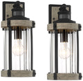 Set of 2 Gray Black Motion Sensor Dusk to Dawn Outdoor Wall Light Z74577