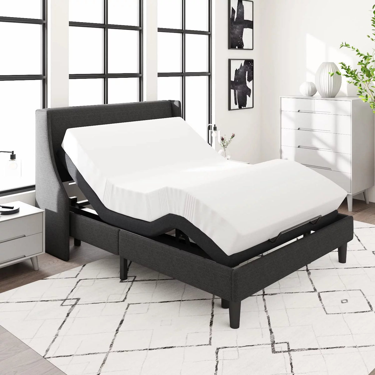Queen Size Adjustable Bed Base Frame with Wireless Remote Control G177200