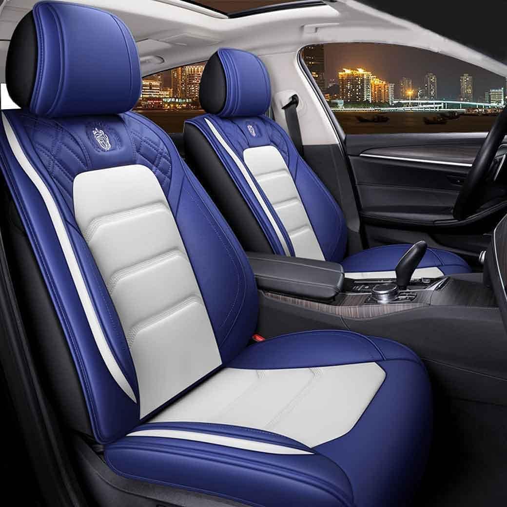Leather Car Seat Covers 5 Seats Full Set Black Pink Q613675