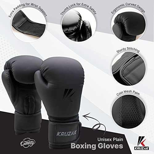 Matte Black Boxing Gloves and Pads W8588