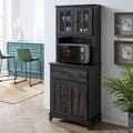 Charcoal Microwave Storage Stand with Double Door Cabinets R801169