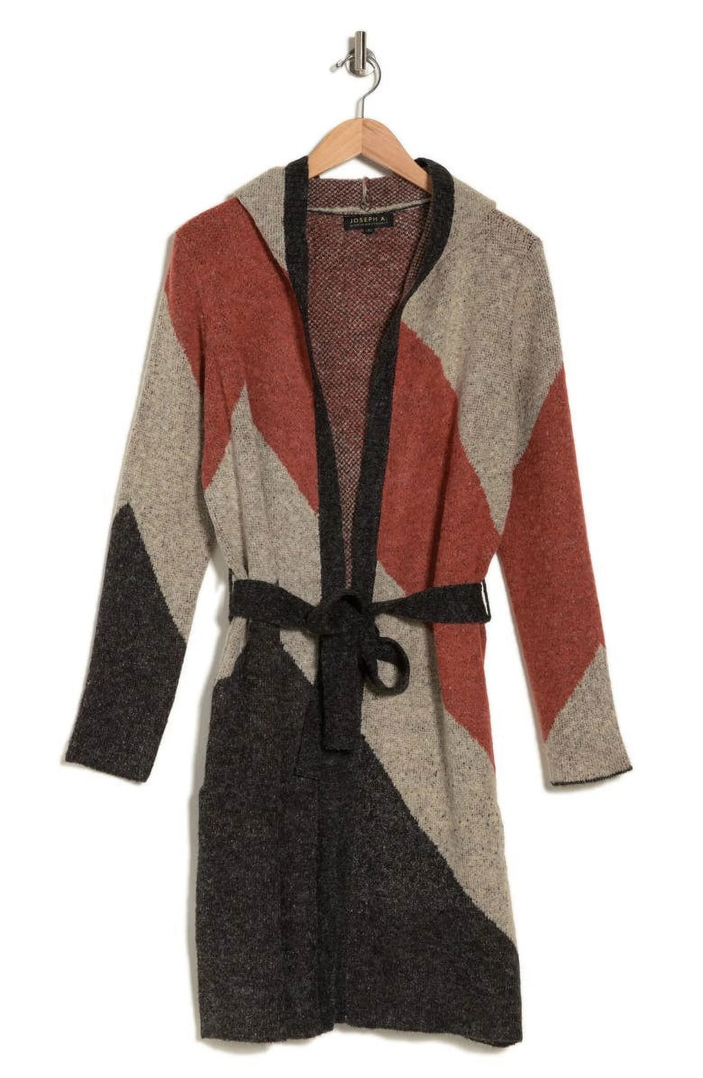 Women's Color Block Long Sleeve Tie Front Sweater E900