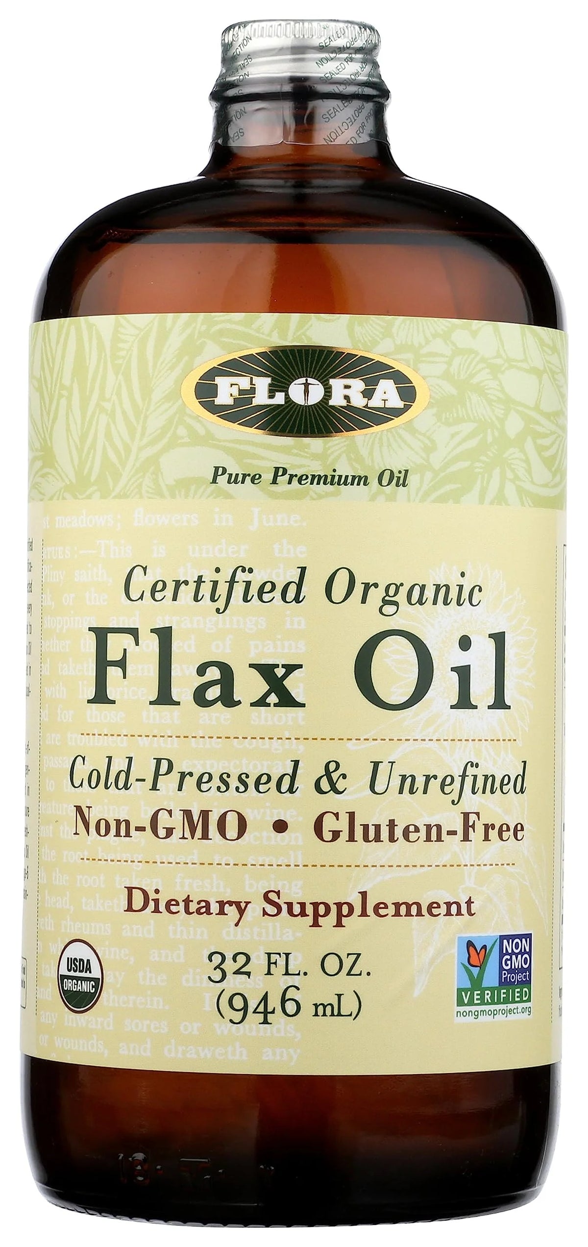 Cold Pressed Unrefined Organic Flax Seed Oil 32 oz H267380