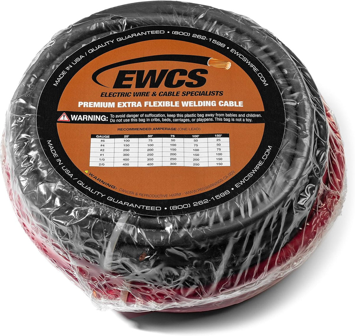 10 Feet Black + 10 Feet Red 4/0 Gauge Copper Welding Cable 600 Volt H3249