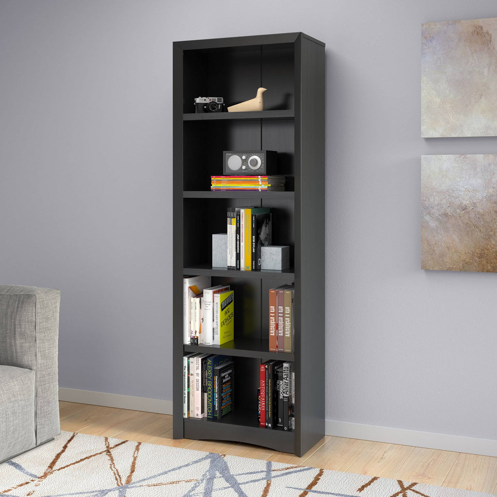 71-inch Tall Adjustable White Bookcase Y8738