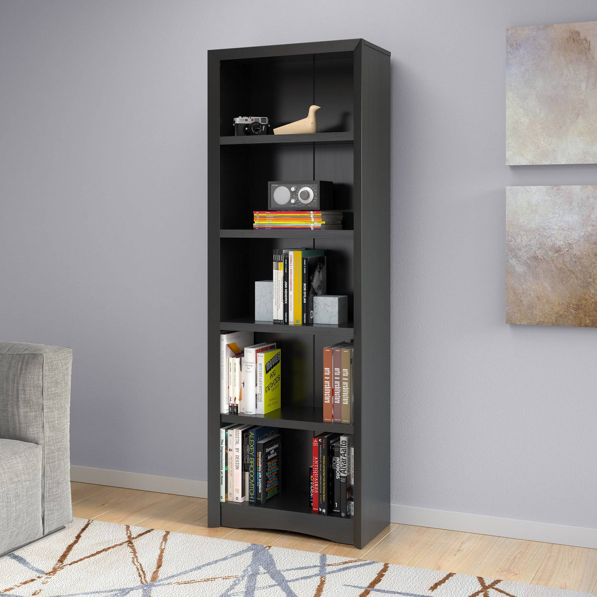 71-inch Tall Adjustable White Bookcase Y8738