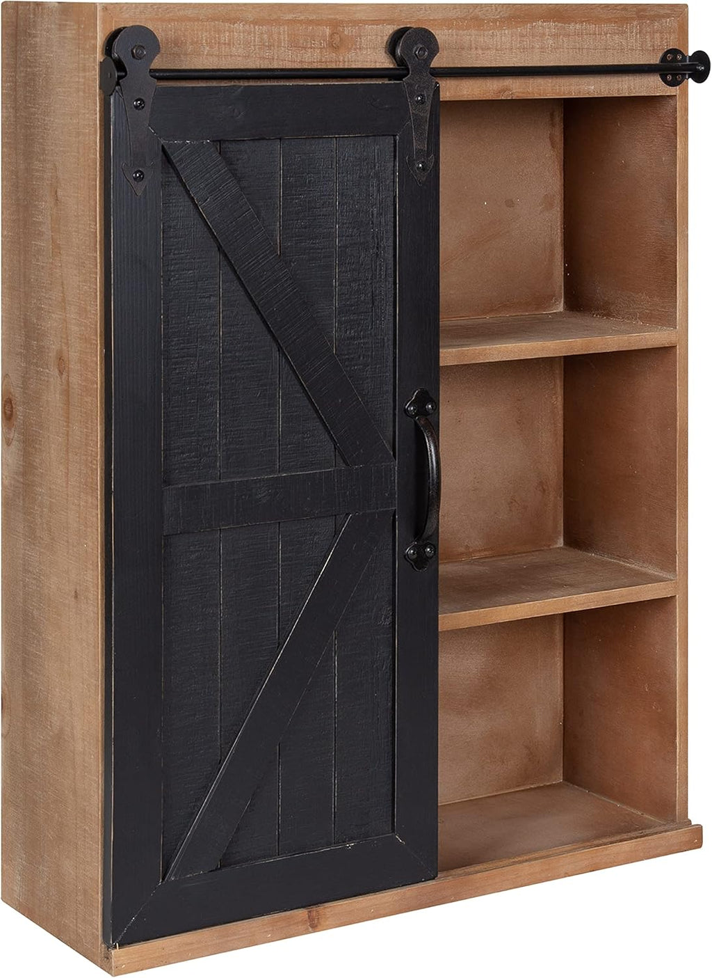 Wood Wall Storage Cabinet with Sliding Barn Door D8268