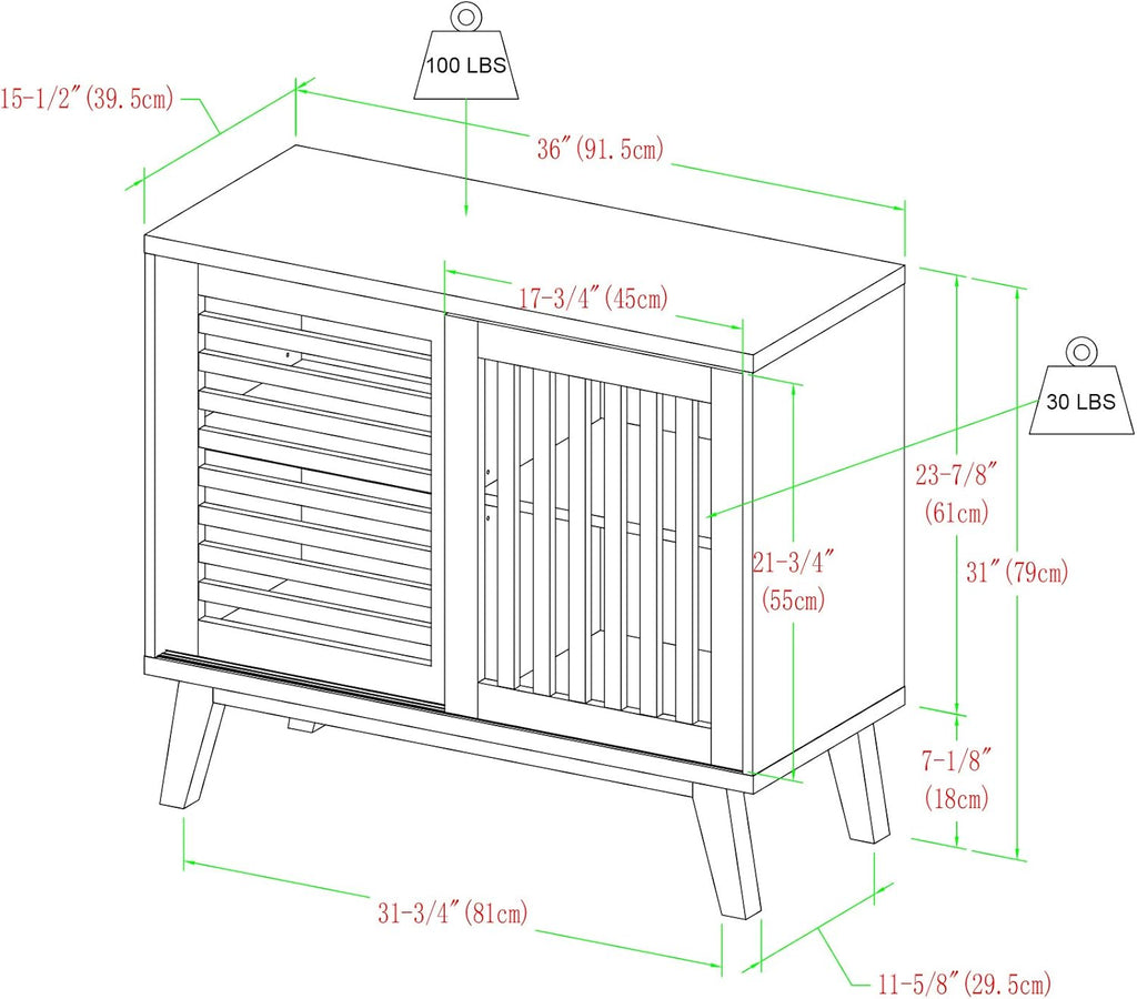 36 Inch White and Rustic Oak Cabinet L59875