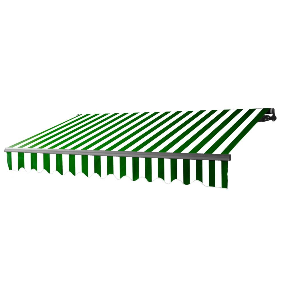 Black Frame Motorized Retractable Patio Canopy Awning 13'x10' Green/White V94685