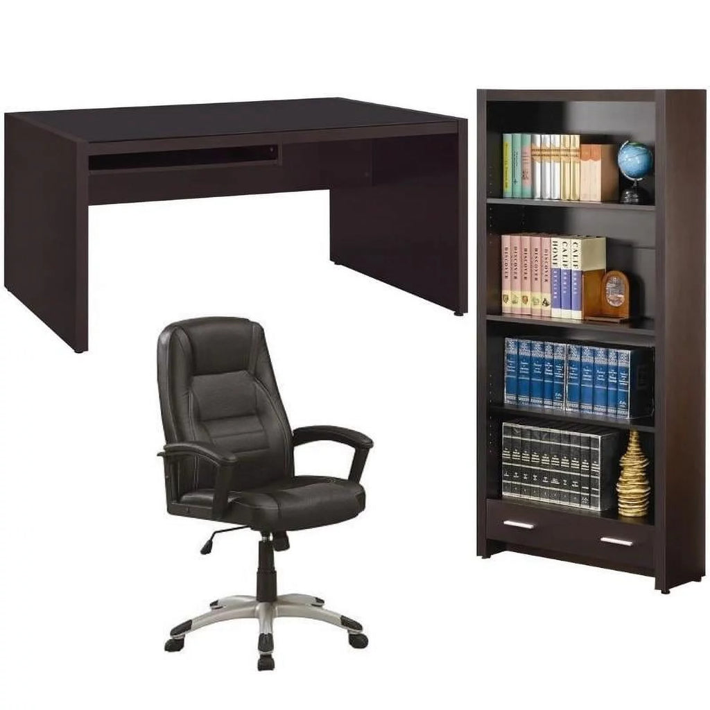 3 Piece Set with Computer Desk Bookcase and Office Chair L733