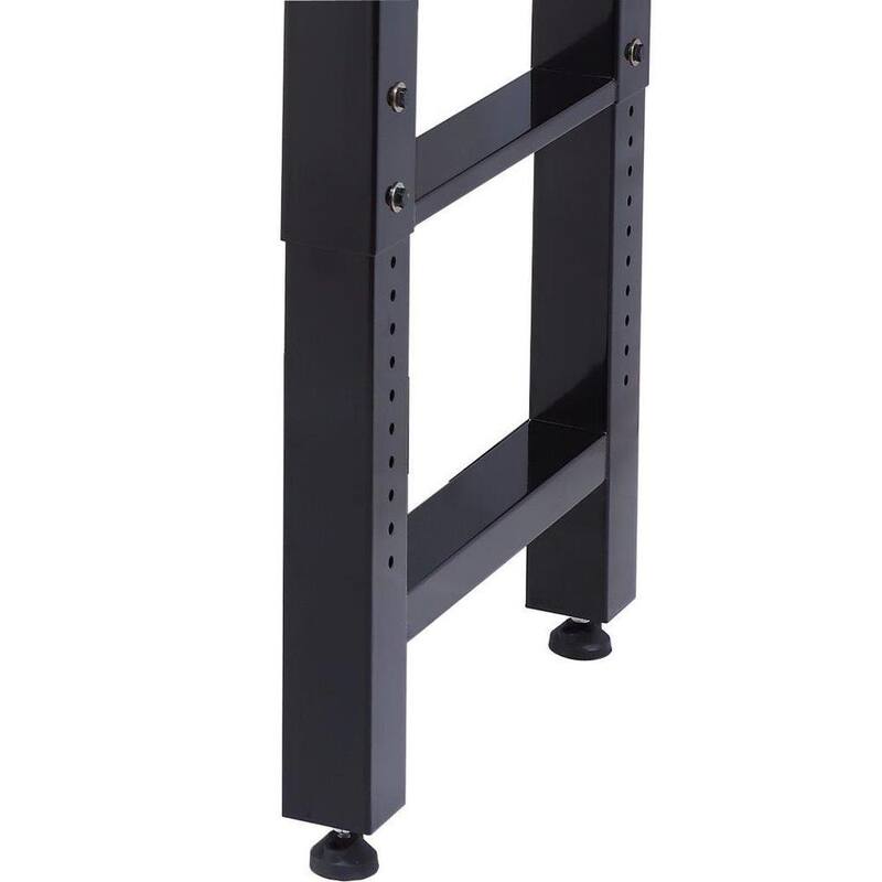 Adjustable Height Solid Wood Top Workbench in Black N4363