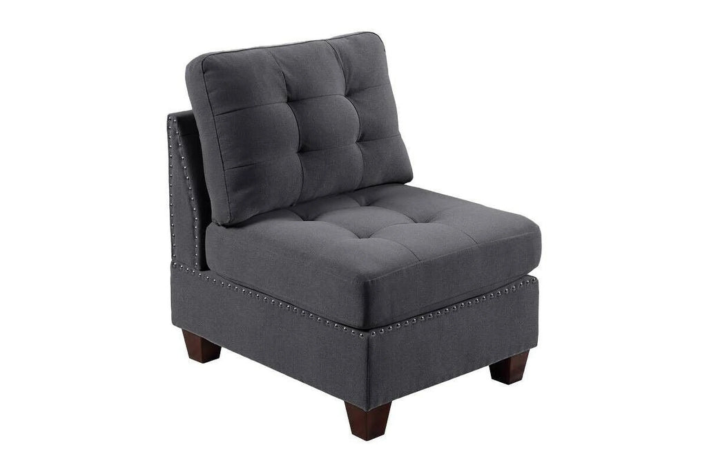Gray Fabric Sectional Sofa Set 9pcs T14655