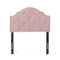 Light Blush Black Twin Upholstered Headboard T659