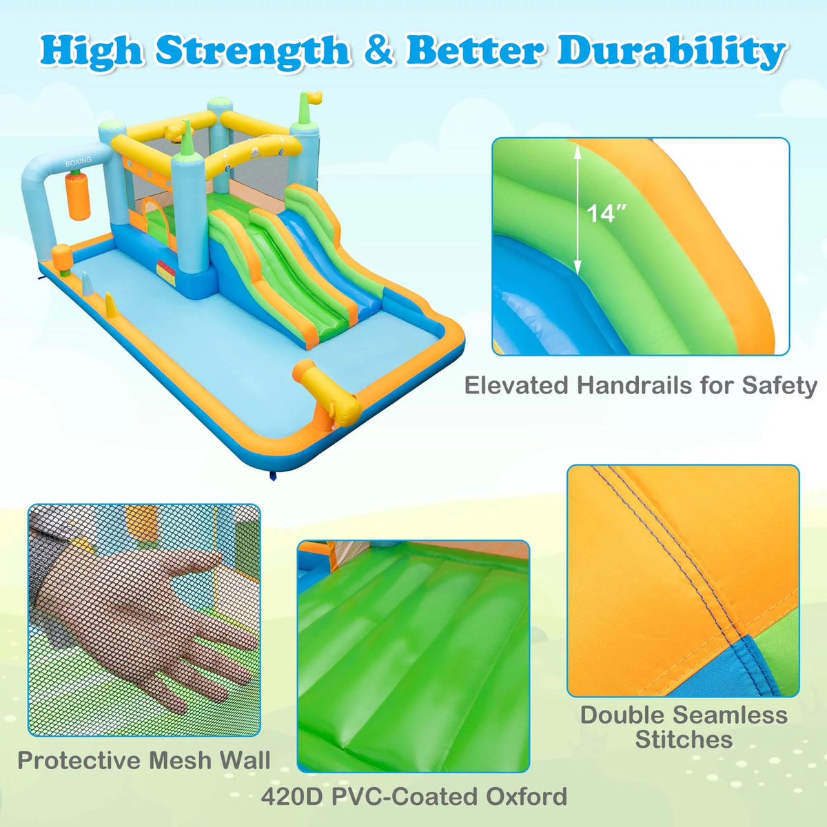 Inflatable Water Slide Bounce House Splash Pool Y402