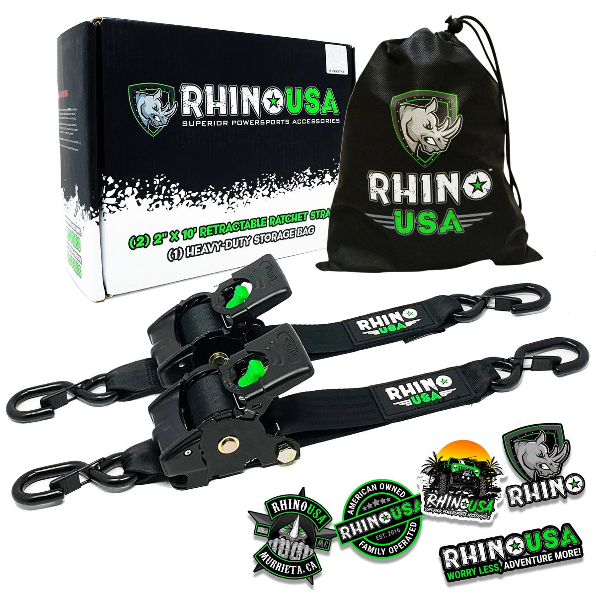 2 x 10' Retractable Ratchet Straps 2-Pack N670