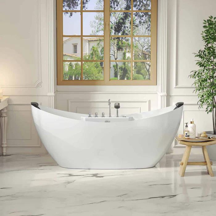 59 Freestanding Whirlpool Bathtub with Faucet O2789