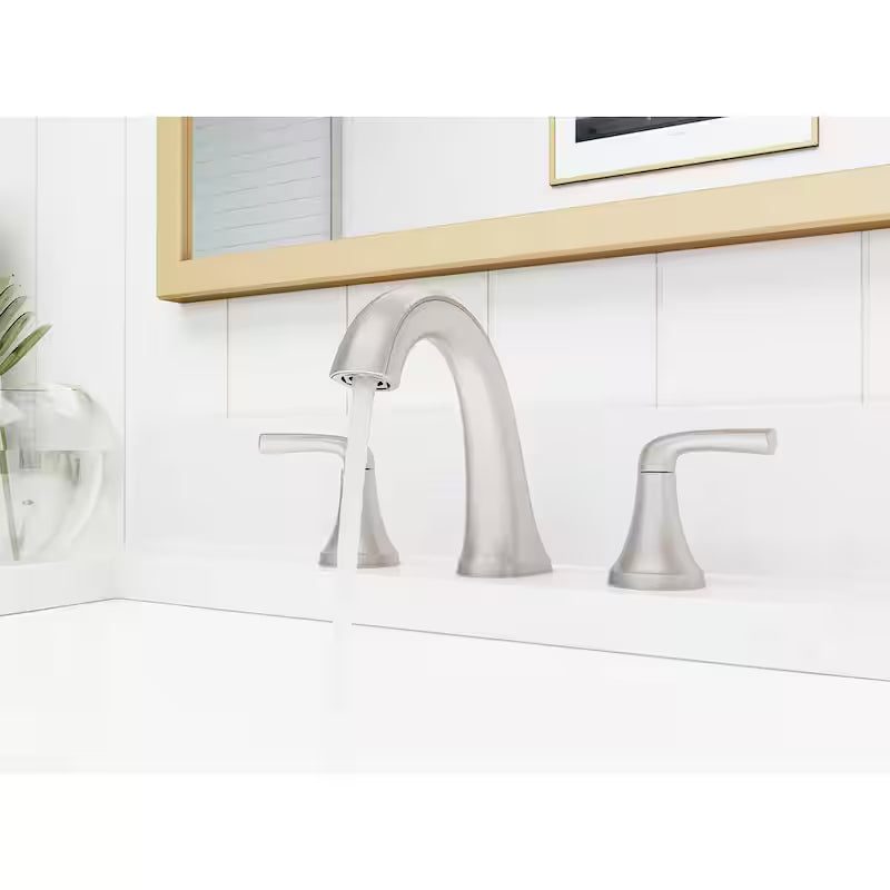 8 in. Widespread Double Handle Bathroom Faucet Brushed Nickel J594033