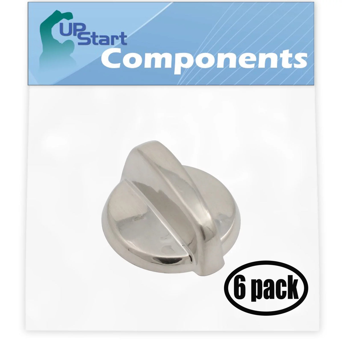6 Pack Stainless Steel Finish Replacement Control Knob P324