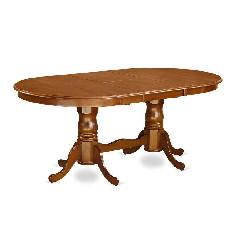 7-piece Brown Dining Set with Wood Seat S390