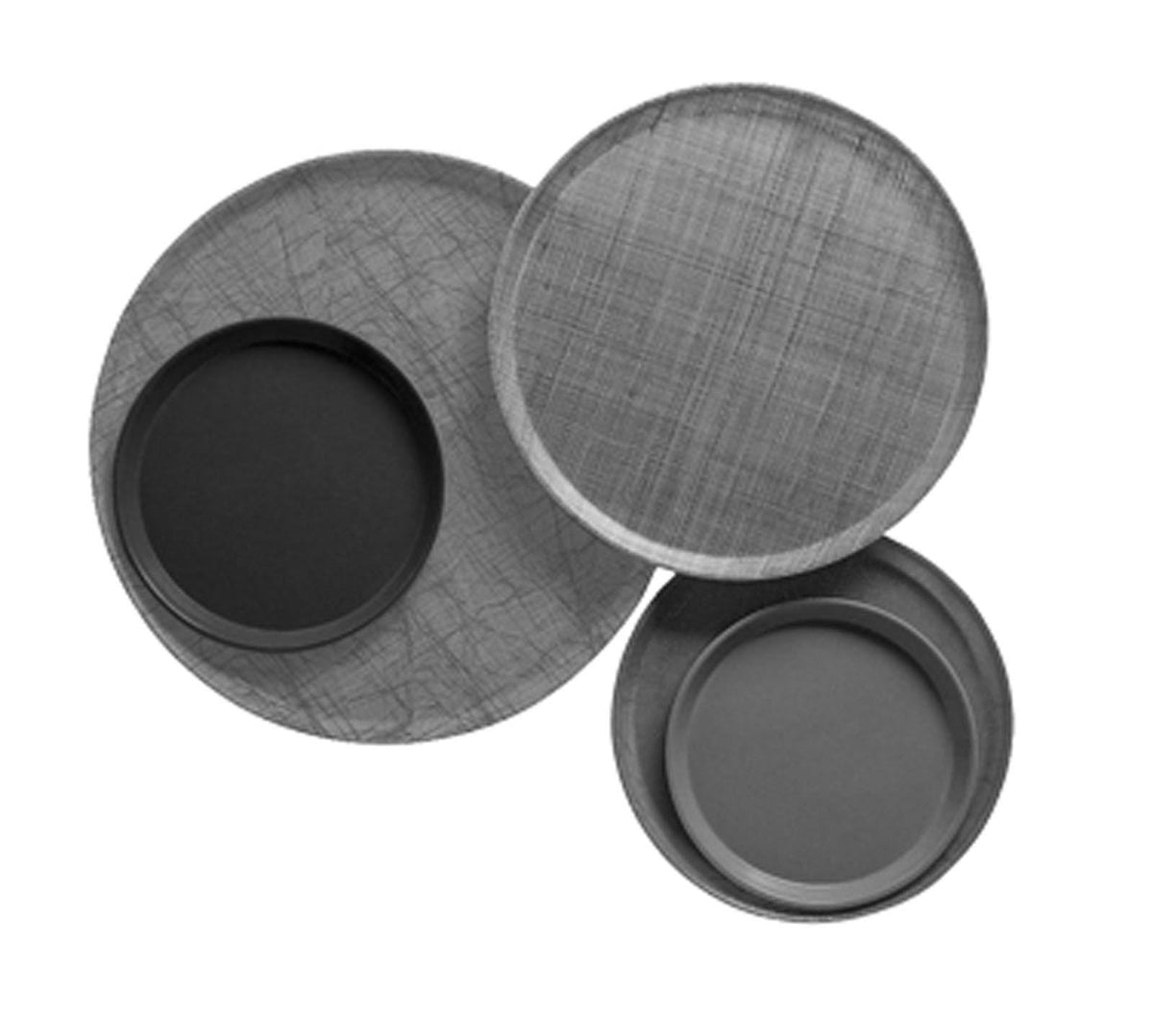 Rattan 13 inch Round Fiberglass Serving Tray R64210