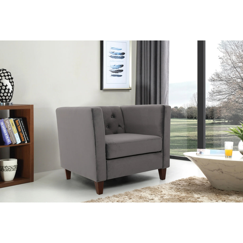 Yellow Velvet Square Armchair A280980