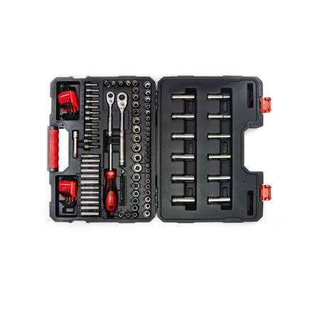 121 Pieces 1/4in & 3/8in Drive SAE/Metric Mechanics Tool Set M3501