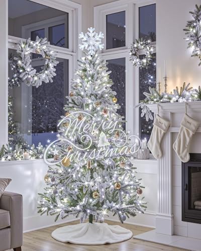 Lighted 3D Snowflake Star Christmas Tree Topper with 15 Bulbs T779461