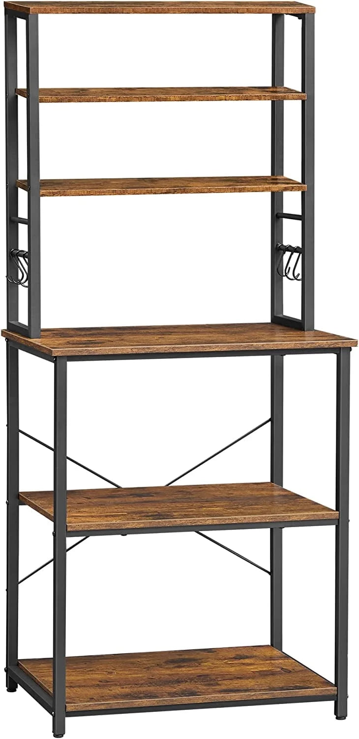 6-Tier Kitchen Shelves with 6 Hooks E6137