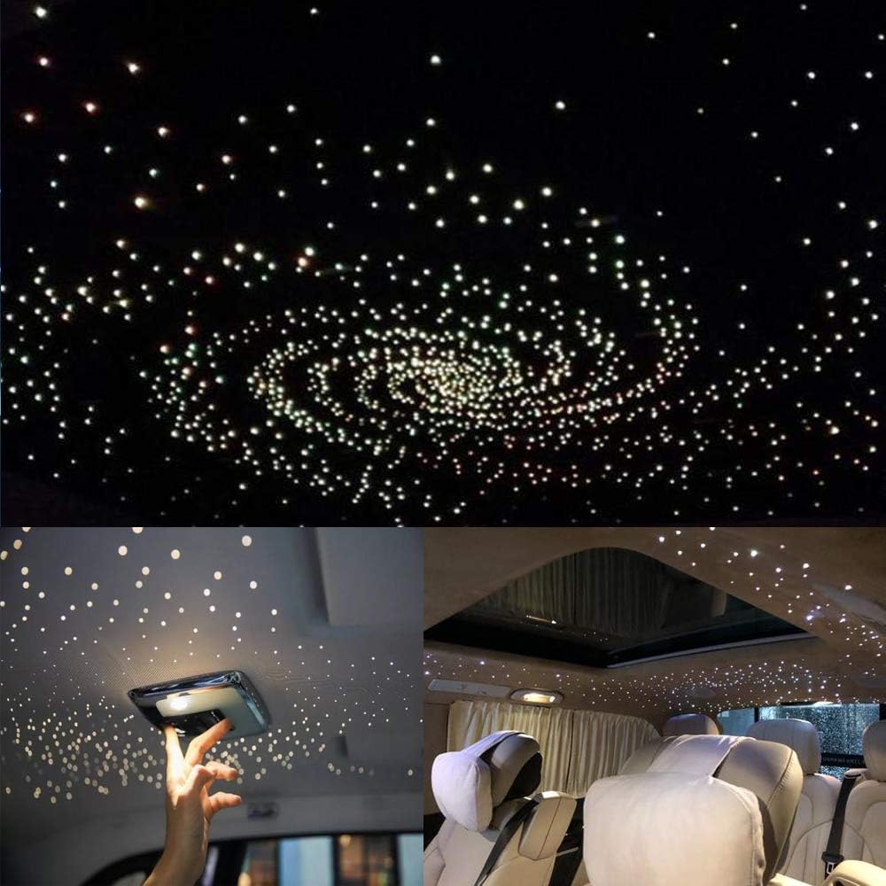 16W Fibre Optic Star Ceiling Light Kit RGBW Sound Sensor with Remote and Fiber Cable 550pcs 0.75mm 13.1ft/4m R62082