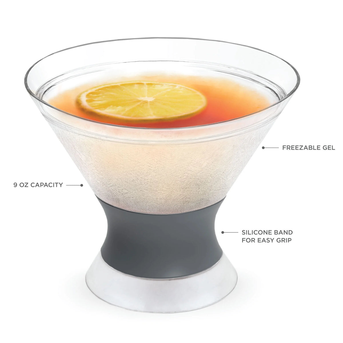 Double Wall Insulated Plastic Cooling Cups, Set of 2, Grey Y6301