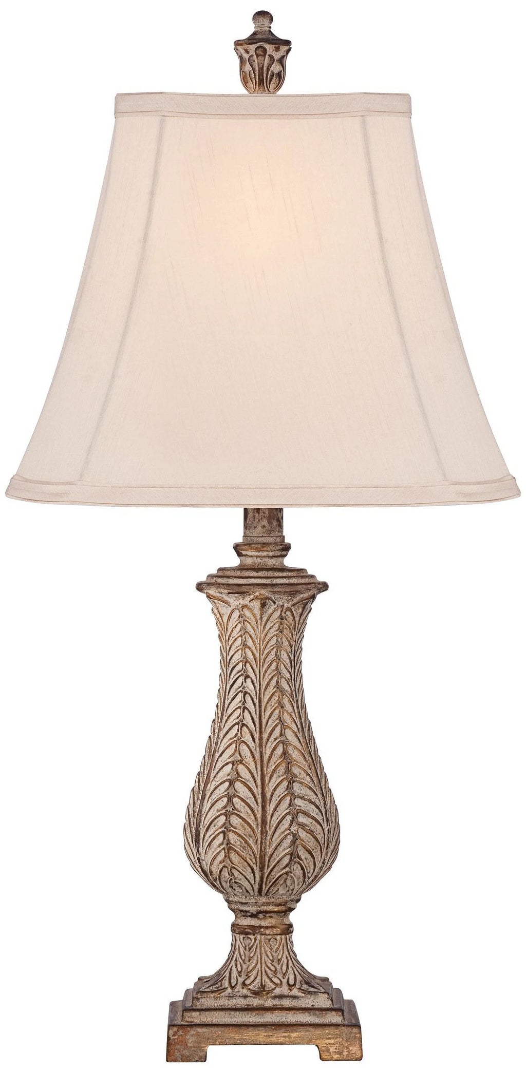 Antique Gold Table Lamp with Off White Rectangular Shade W675