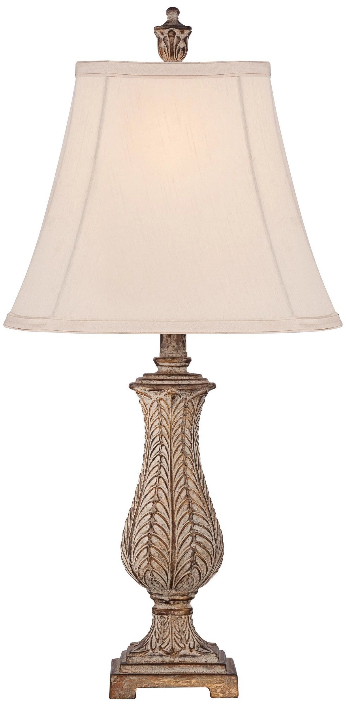 Antique Gold Table Lamp with Off White Rectangular Shade W675