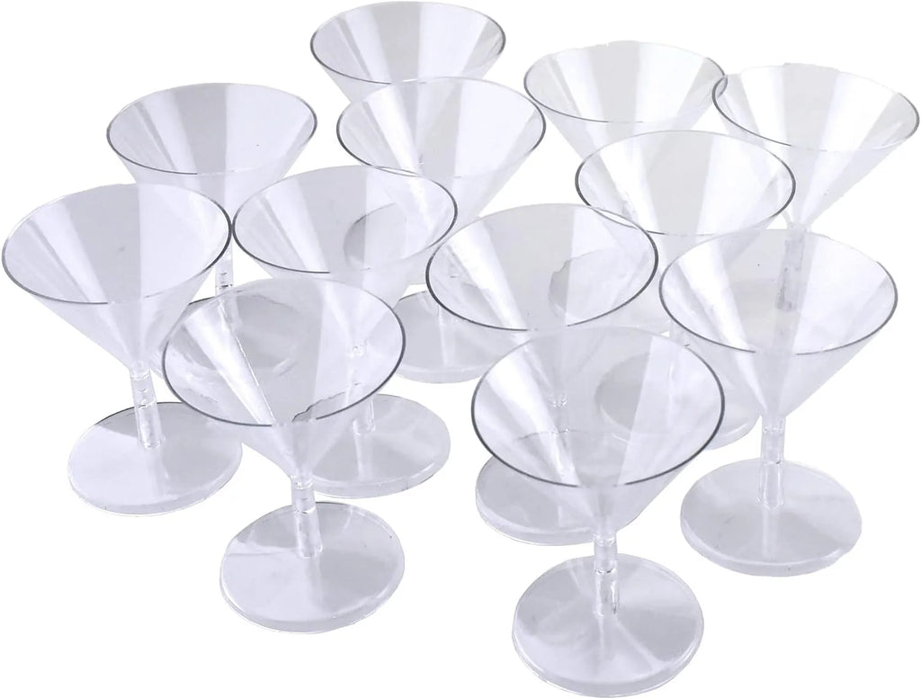 Clear Plastic Martini Glasses 12-Count Y331167