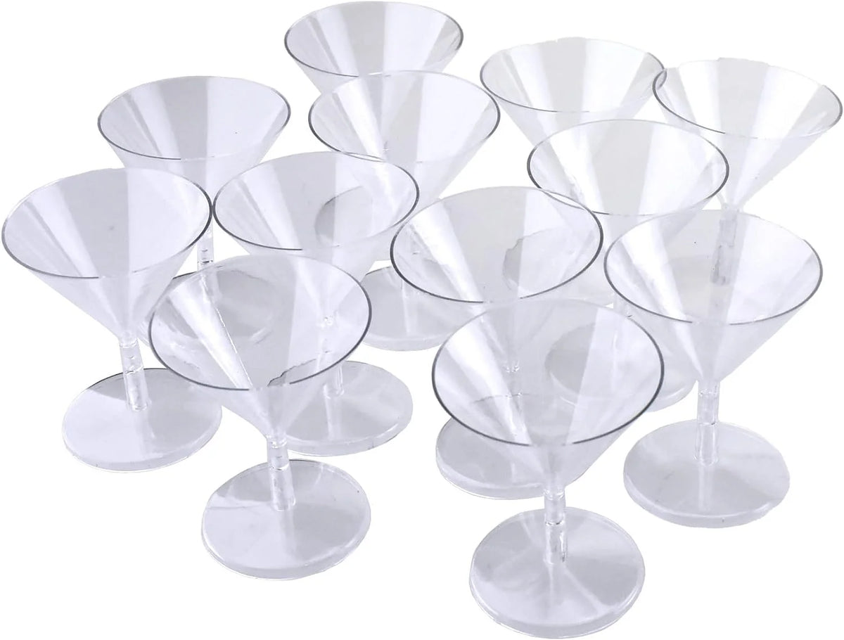 Clear Plastic Martini Glasses 12-Count Y331167