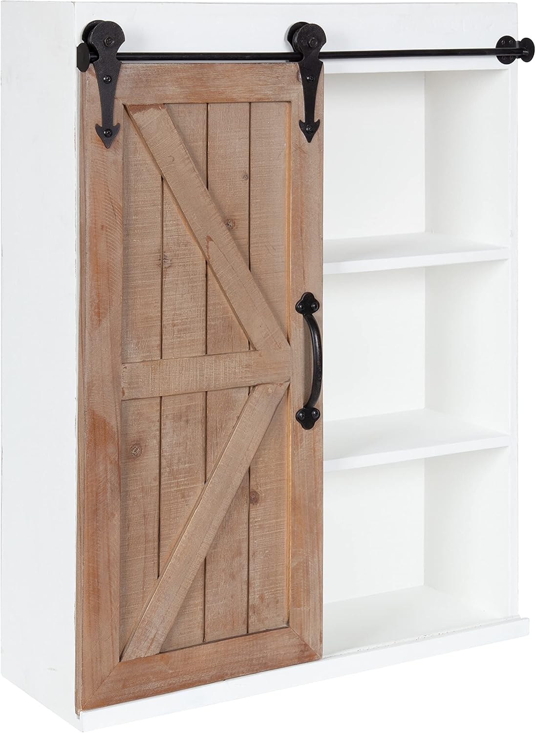 Wood Wall Storage Cabinet with Sliding Barn Door D8268