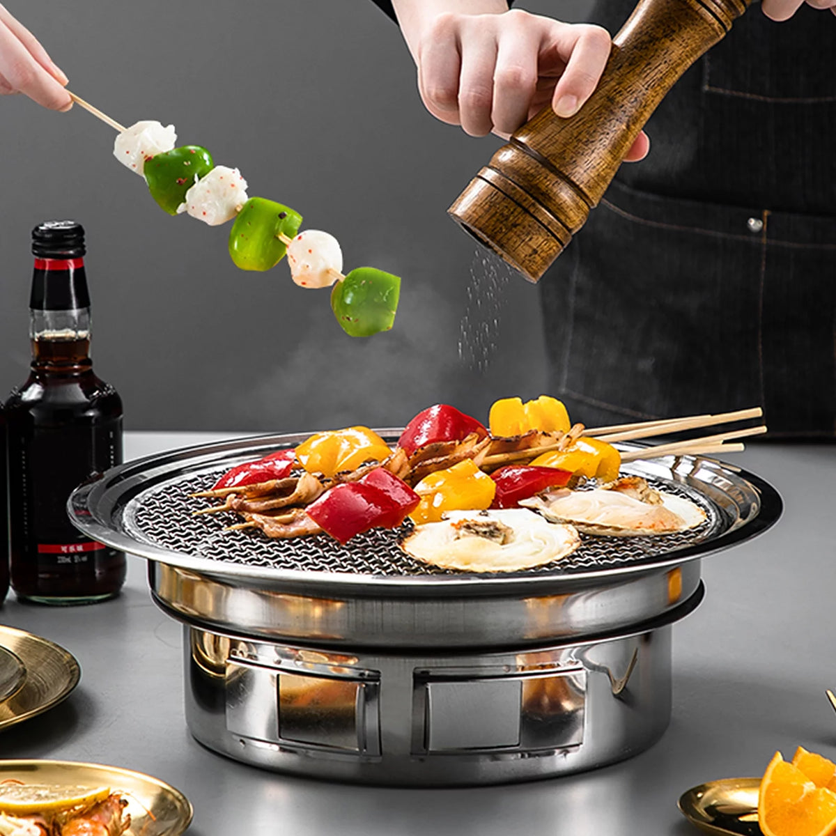 Charcoal Grill Non-stick Portable Stainless Steel BBQ F355031